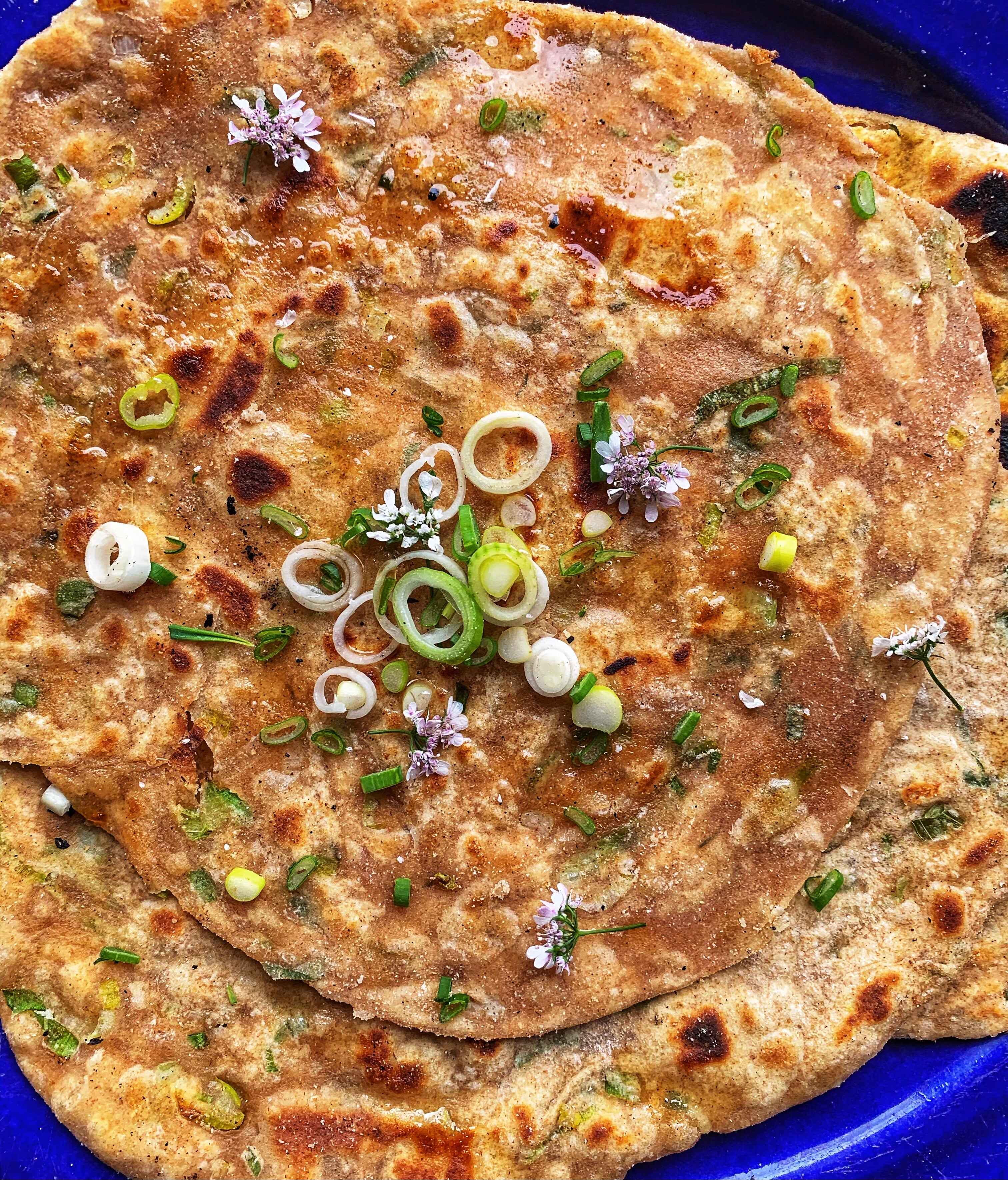 Chinese Spring Onion Pancakes - Streamside Organics | Seasonal organic veggie box delivered to you