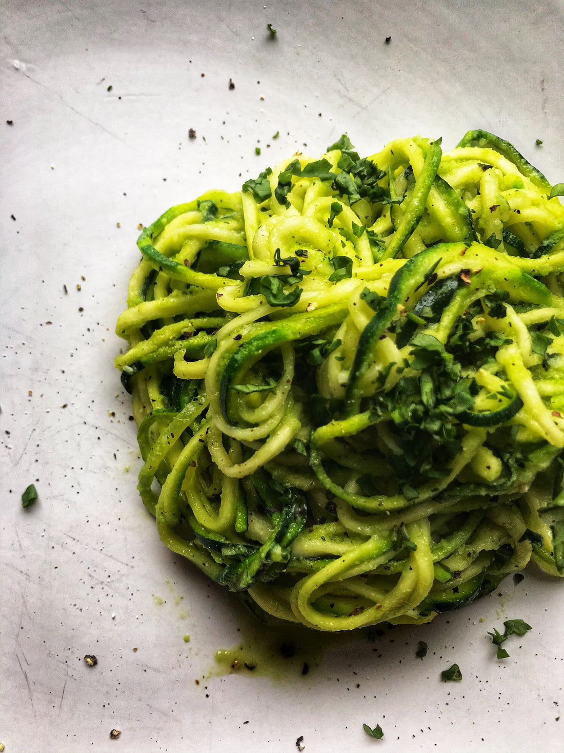 Spiralised Courgette in Garlic Butter & Herbs