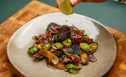 Butter Blistered Brussels with Maple and Lime - Streamside Organics