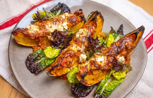 Baked Streamside Squash with Lentil, Tomato & Ricotta - Streamside Organics