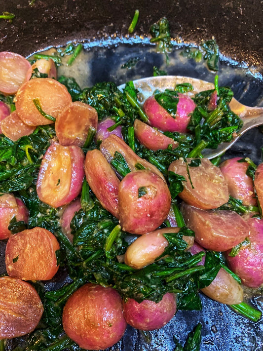 Miso-Butter Glazed Radishes - Streamside Organics