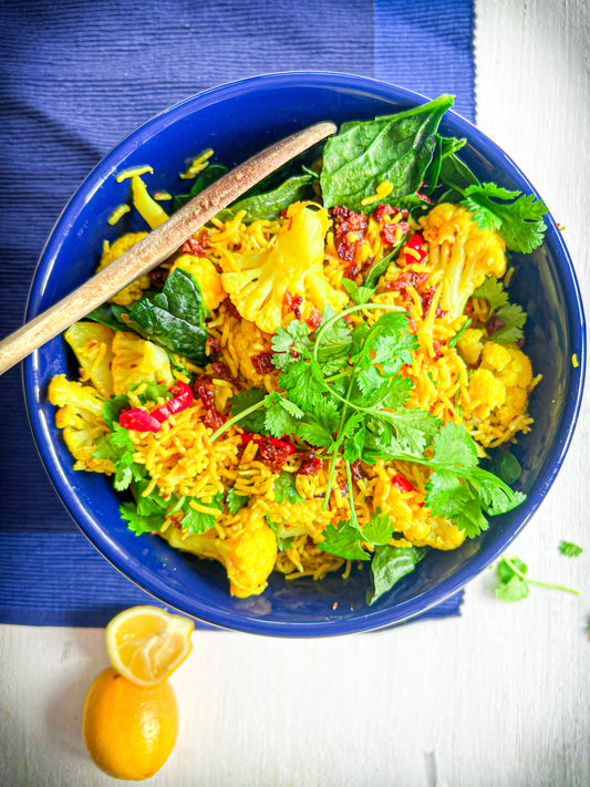 Turmeric cauliflower pilaf - Streamside Organics